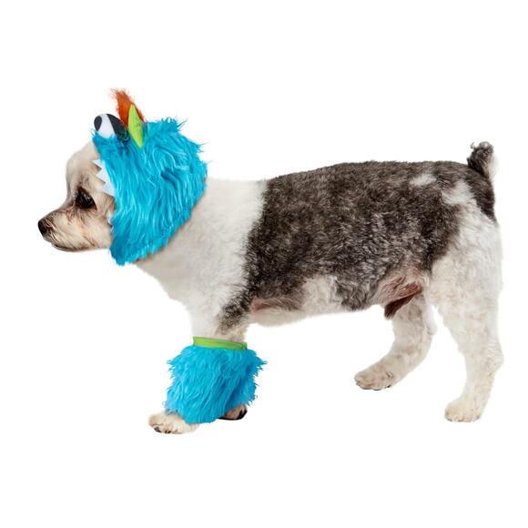Rubies Pet Shop - Blue Monster Dogs or Cats Costume Headpiece Pawcovers - Large - Picture 5 of 7